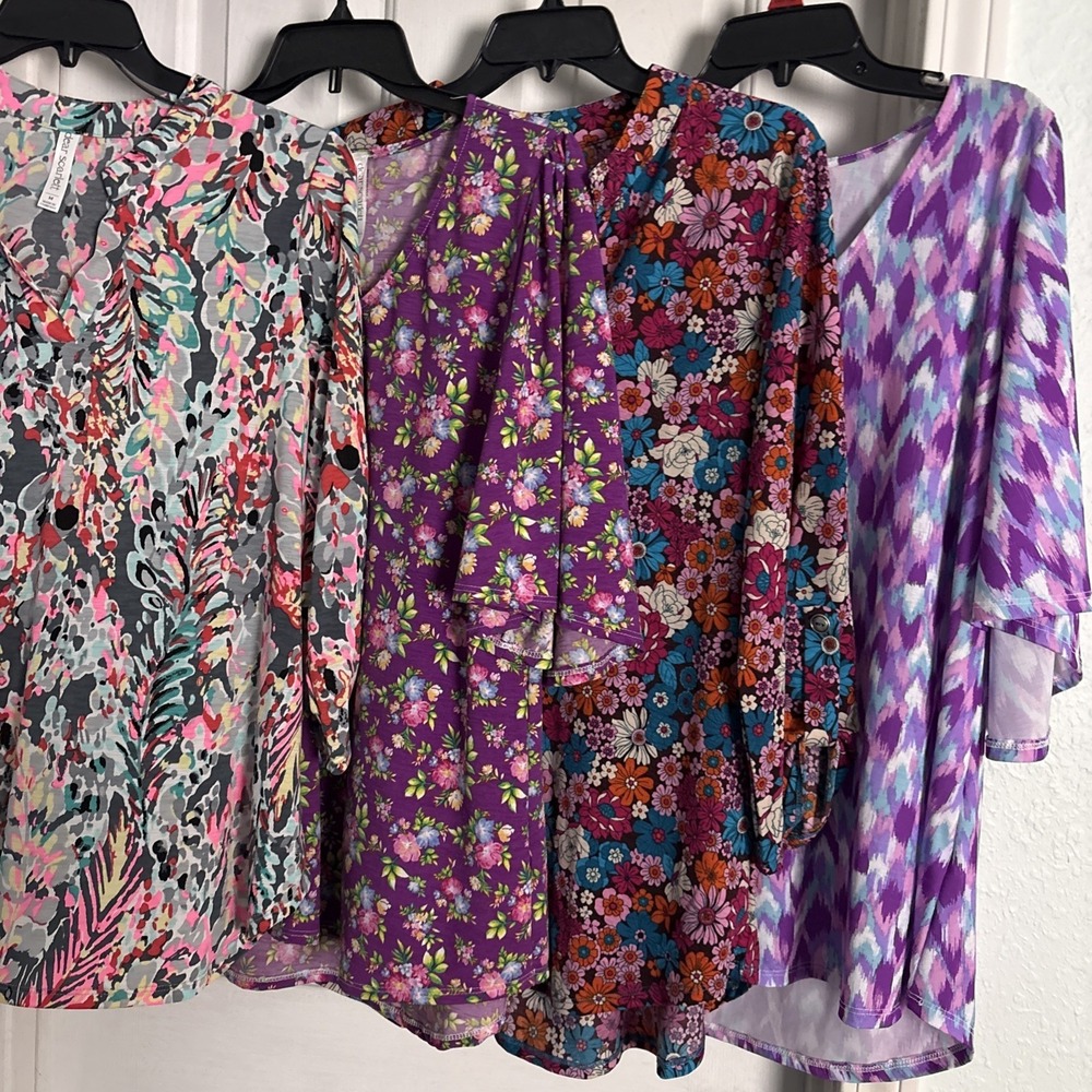 Dear Scarlett Tops Womens Size M colorful floral lot of 4 Liz Lizzy blouses - Picture 3 of 11